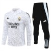 Sudadera De Entrenamiento Real Madrid Cremallera De Cuarto 2024-25 Blanca - Hombre